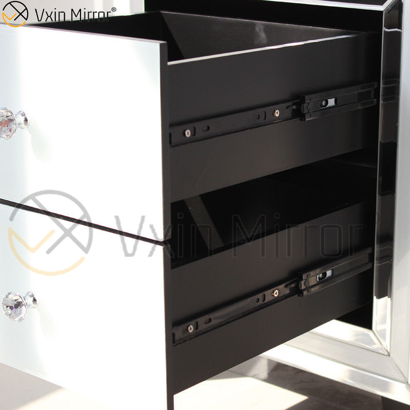 Gran oferta, muebles de cristal blanco para el hogar, 2 cajones, armario con espejo, WXF-786
