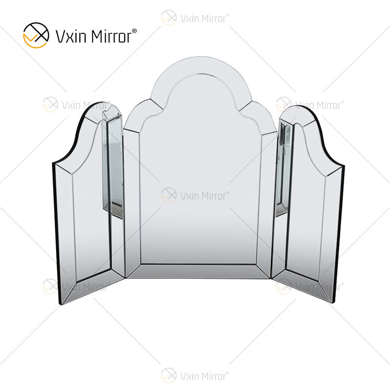 Nuevo diseño WXM-1132 decoración de pared mesa plateada columna reflejada