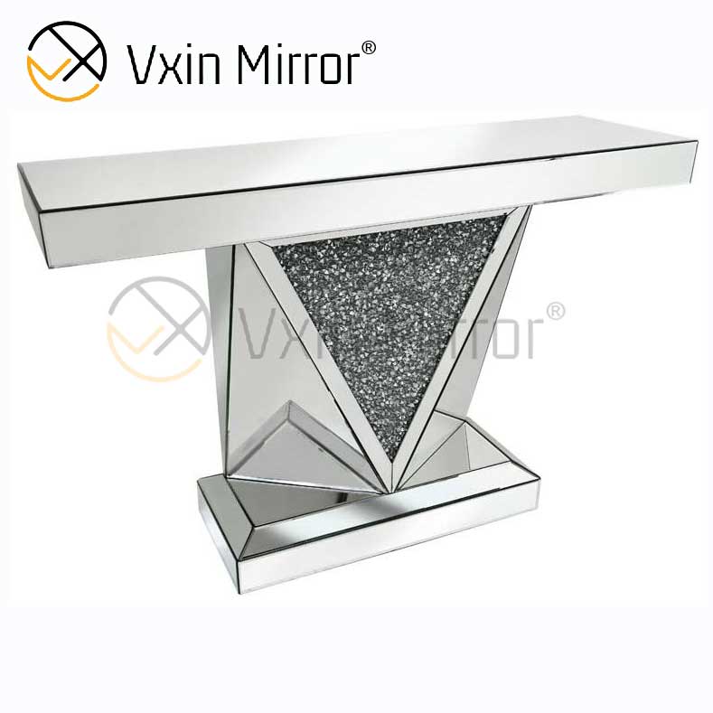 Barato Vxin Muebles modernos para sala de estar Decoración para el hogar Crush Diamond Juego de muebles de lujo Mesa de consola con espejo
