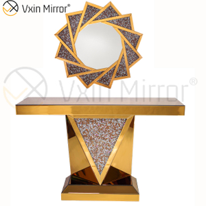 Barato Vxin Muebles modernos para sala de estar Decoración para el hogar Crush Diamond Juego de muebles de lujo Mesa de consola con espejo