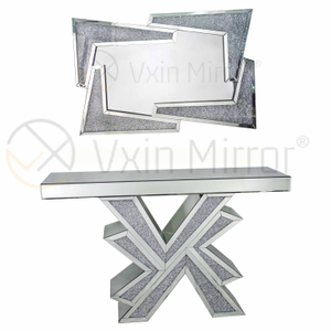 Buen proveedor Vxin Home Decor V Silver Furniture Modern Crush Diamond Consola con espejo moderno