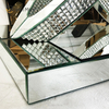 WXWF-128 Decoración para el hogar Cristal Plata Muebles de vidrio Espejo Mesa auxiliar