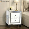 Gran oferta, muebles de cristal blanco para el hogar, 2 cajones, armario con espejo, WXF-786
