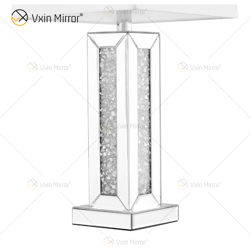 Fuente de fábrica WXTL-081 Lámpara de espejo de mesa de cristal de plata moderna para dormitorio