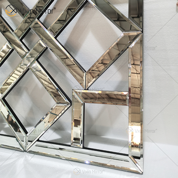 Espejo decorativo de pared con espejo cuadrado con borde biselado Espejos de pared modernos de moda WXM-1581