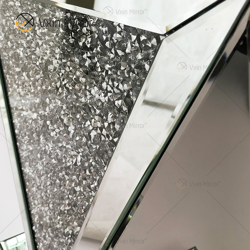 Vxin Modern Home Decor Crushed Diamond Mirrored Consola Mesa Lujo