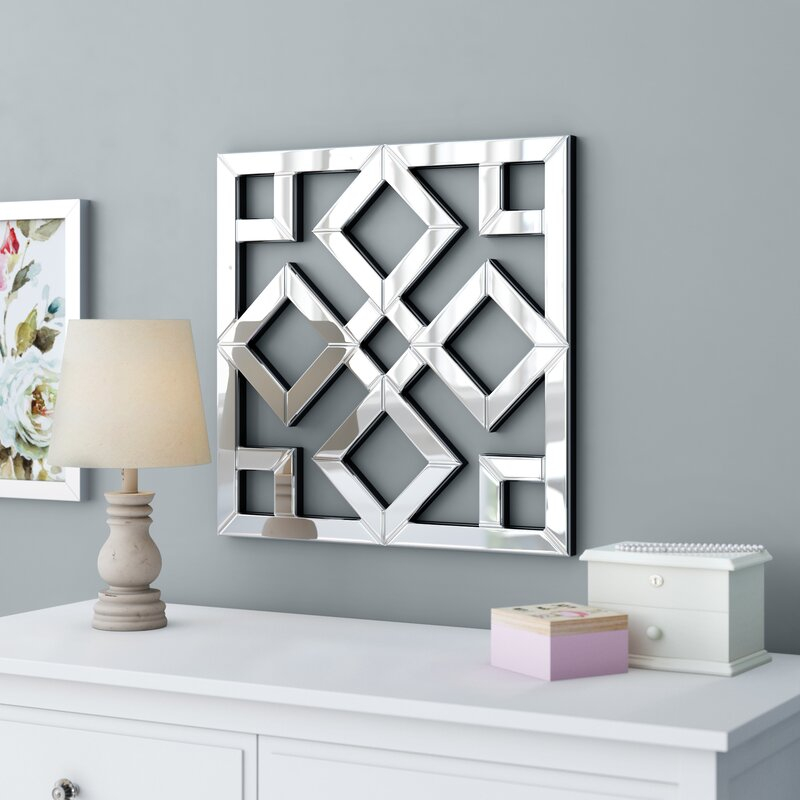 Espejo decorativo de pared con espejo cuadrado con borde biselado Espejos de pared modernos de moda WXM-1580