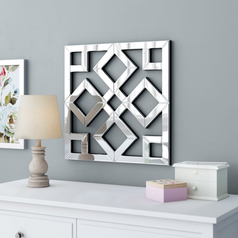 Espejo decorativo de pared con espejo cuadrado con borde biselado Espejos de pared modernos de moda WXM-1580