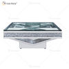 Vxin WXF-158 Mesa de centro con espejo cuadrado de diamante triturado brillante en 3D Mesa de vidrio templado plateado