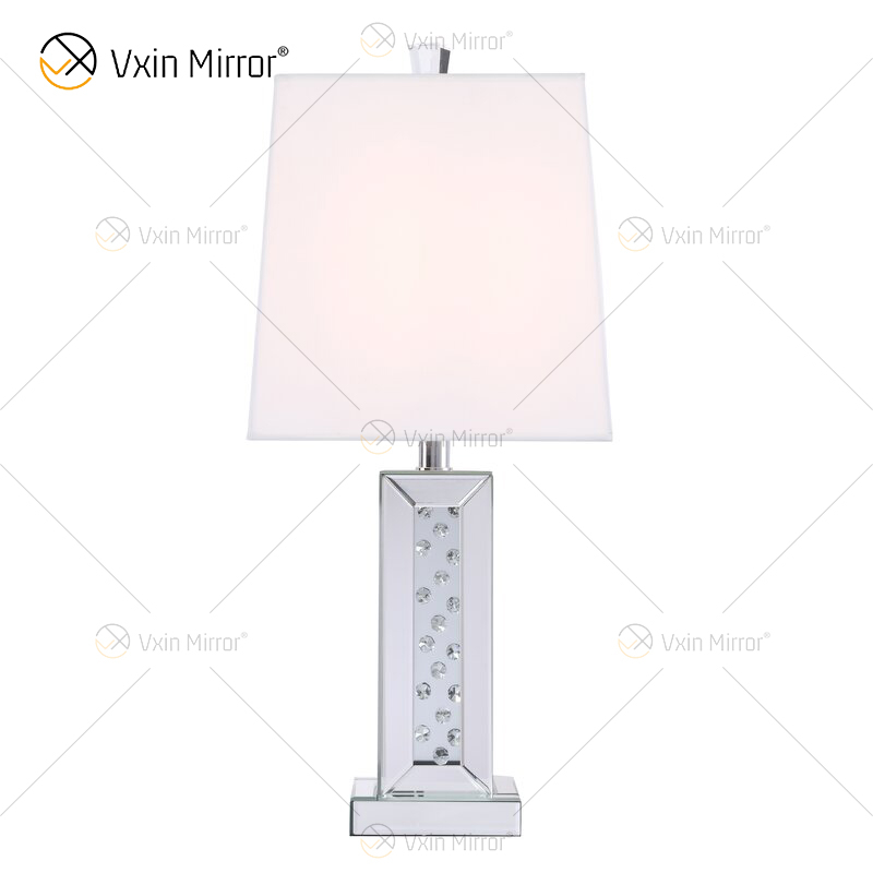 Vxin WXTL-142 Lámpara de espejo de mesa LED de cristal plateado elegante Luz LED de 3 colores para dormitorio