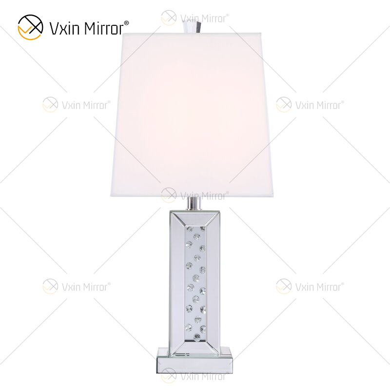 Vxin WXTL-142 Lámpara de espejo de mesa LED de cristal plateado elegante Luz LED de 3 colores para dormitorio