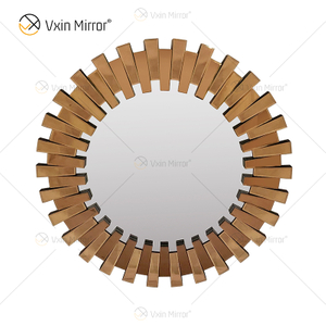 Starburst pequeño/grande plata elegante 3D Circular redondo moderno sala de estar dormitorio espejo de pared WXM-1021