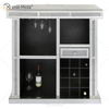 Vxin Home Decor WXF-142 Gabinete de vino alto con espejo de diamante triturado plateado con un cajón