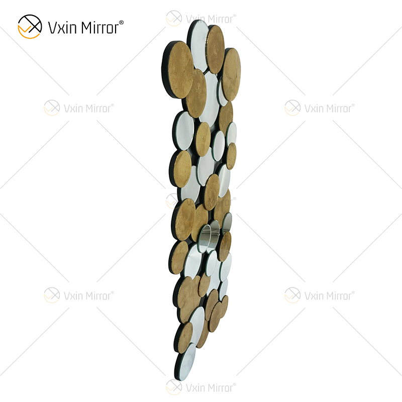 Venta caliente 2000 piezas WXM-2498 Golden Leaf 3D espejo de pared de lujo