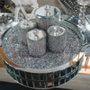 Decoración del hogar, tarro de cristal con espejo de diamante triturado para mesa de centro, sofá, espejo, mesa lateral, WXMT-015
