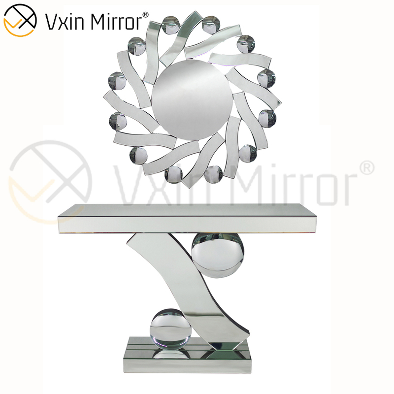 Espejo Vxin personalizado de alta calidad, muebles de cristal modernos, mesa consola plateada con espejo de pared