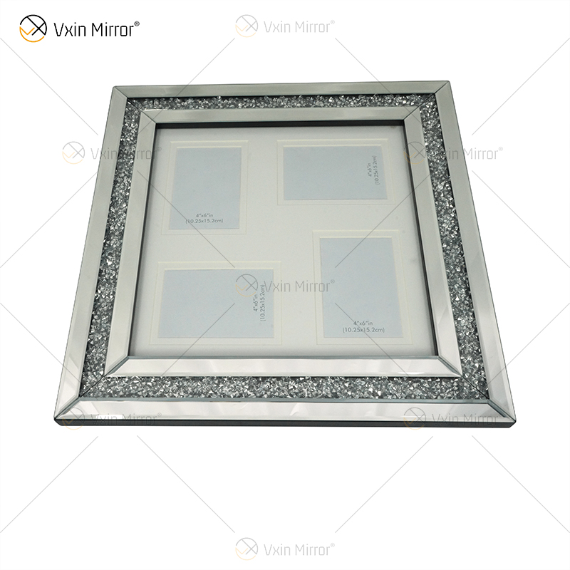 Suministro de fábrica, espejo de pasillo hecho a mano plateado, marco de fotos, espejo, arte de pared, decoración del hogar para sala de estar, sofá, muebles, WXPP-16