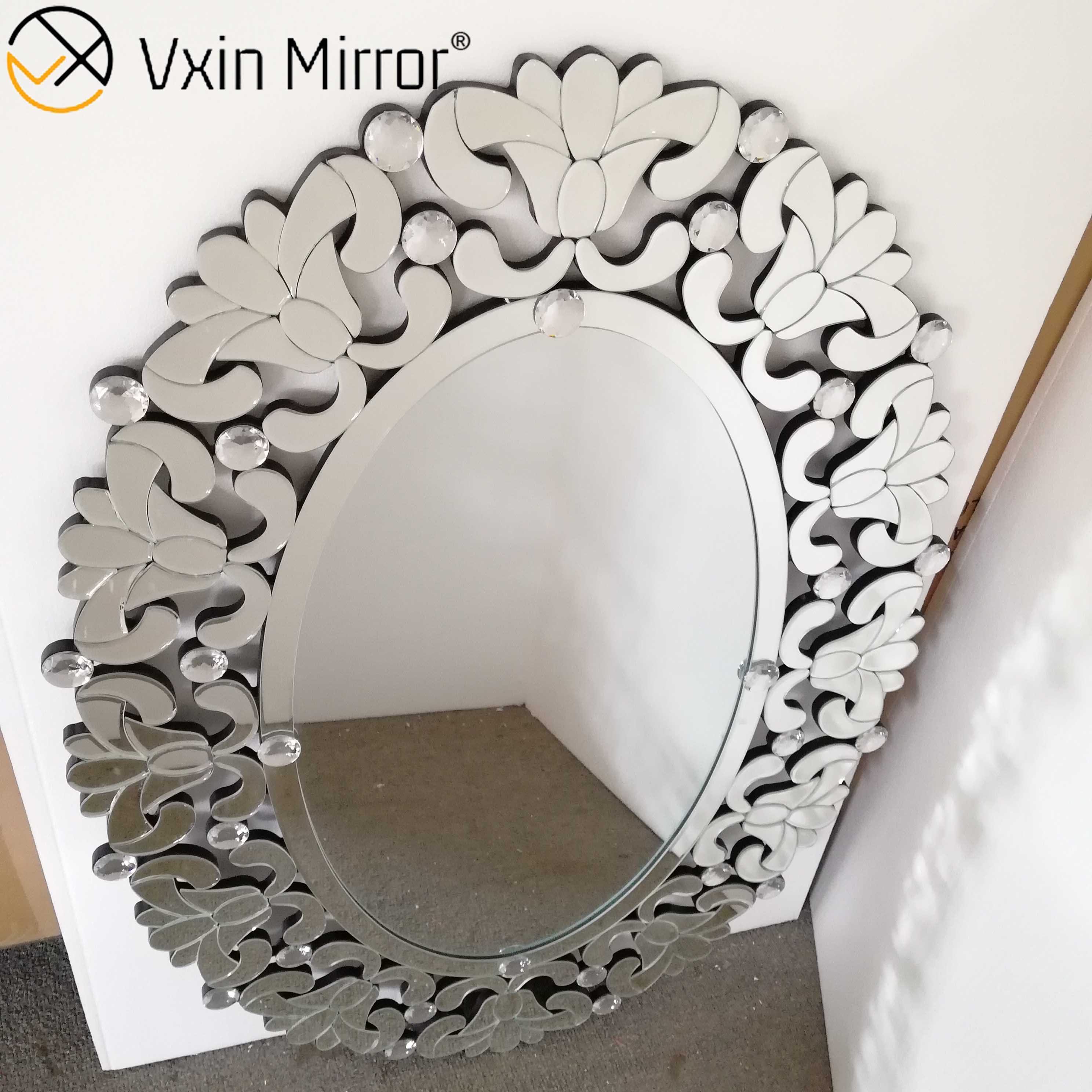 Fábrica de alta calidad Espejo Vxin Muebles de plata Mesa de consola de madera de cristal con espejo