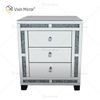 Gran oferta de muebles de dormitorio con espejo, armario, cama con espejo de diamante triturado negro con mesita de noche