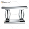 Mesa de consola de vidrio con espejo moderna y única, mesa decorativa para sala de estar, entrada, pasillo, decoración del hogar, WXF-294