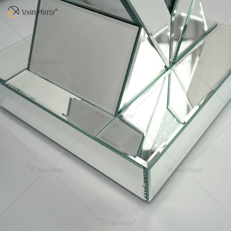Barato Nuevo diseño Vxin WXF-115-1 Decoración para el hogar Mesa auxiliar de diamantes triturados Mesa auxiliar de muebles de espejo de plata