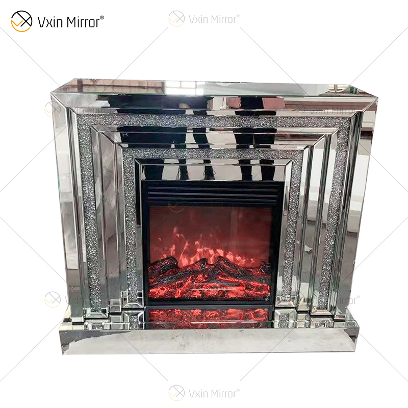 WXWF-1093 Chimenea de espejo de diamantes de cristal brillante flotante con inserciones en venta caliente personalizable