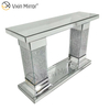 Gran oferta de fábrica, mesa de pasillo moderna antigua, WXF-082, espejo plateado de cristal, mesa de consola con espejo estrecho
