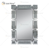 Rectángulo Nuevo diseño Vxin WXM-1149 Decoración de pared Plata Diamante triturado Espejo colgante de pared Espejo de pared