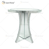 Pasillo de lujo, gabinete de espejo de cristal de diamante triturado, mesita de noche redonda plateada con espejo, sofás, mesa de centro, muebles, WXF-145