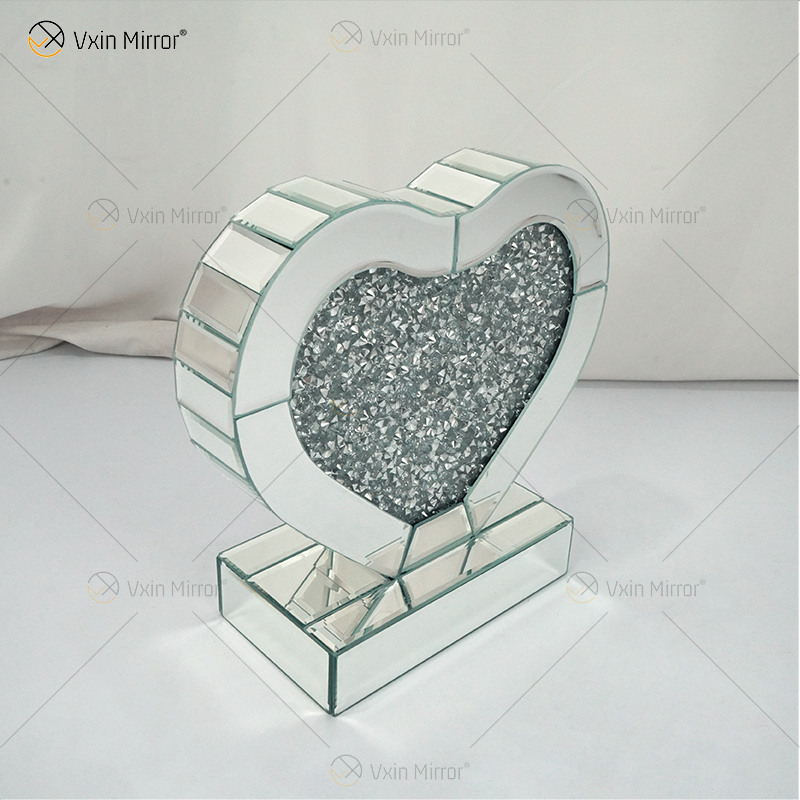 Home Decor Factory Supply Vxin End Table WXF-155 Mesa auxiliar con espejo de diamante triturado plateado