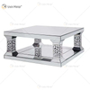 Traje de acrílico de alta calidad, espejo de pared de cristal grande plateado, mesa auxiliar, mesa de centro, juegos de cristal para sala de estar