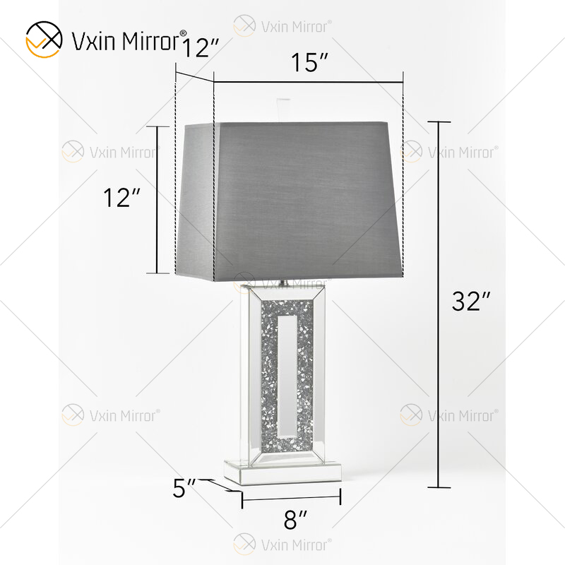 WXTL-146 de alta calidad, moderna lámpara de espejo de noche de cristal triturado con pantalla para sofá seccional