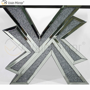 Vxin Miorror WXF-067 Suministro de fábrica Elegante mesa de consola de vidrio mental Mesa de colsole de plata barata para hotel