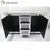 7 cajones WXF-146 Mueble de sala de estar con espejo de plata con cajones Muti