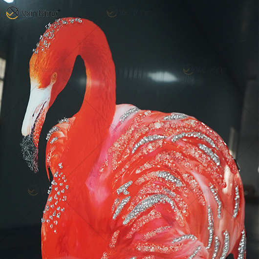 Vxin WXMA-57 pintura de porcelana de cristal resina flamenco marco cubierto espejo decorativo arte de pared