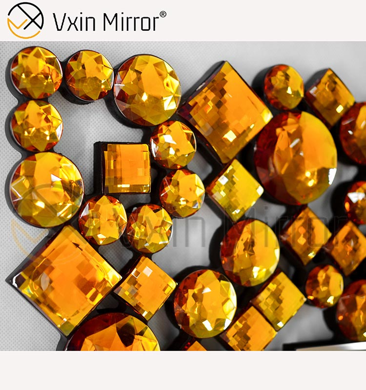 Barato WXM-1051 espejo de pared marrón de calidad superior decoración espejo de pared de cristal