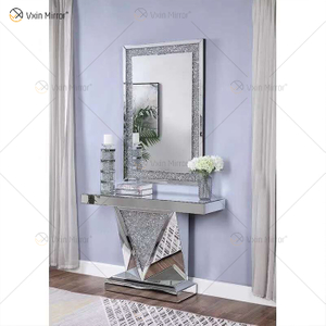 Barato WXF-015 Mesa de consola de diamante triturado Mesas de consola de vidrio de estilo nórdico