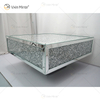 Mesa personalizada WXF-141 Mesa de centro de espejo de plata hecha en casa con diamante triturado