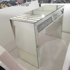Mesa consola con espejo VXin WXWF-710 Mesa auxiliar plateada con bisel de diamante triturado de dos cajones
