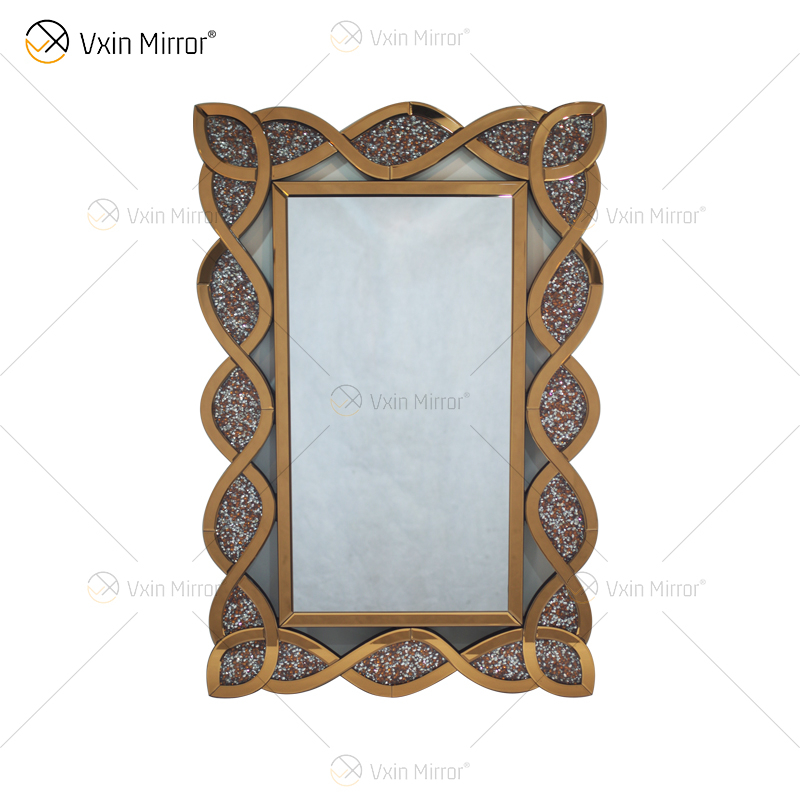 Vxin Modern Home Decor Crushed Diamond Mirrored Consola Mesa Lujo