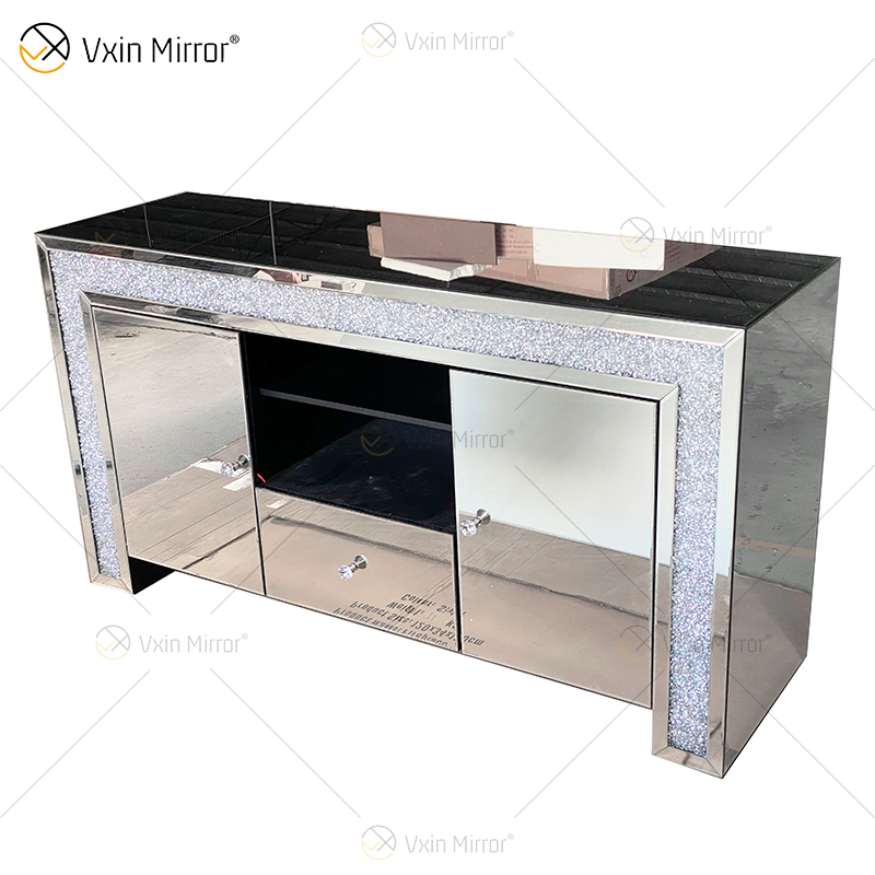 Elegante decoración para el hogar ZH-063 Mueble de sala de estar con espejo de plata con cajones Muti
