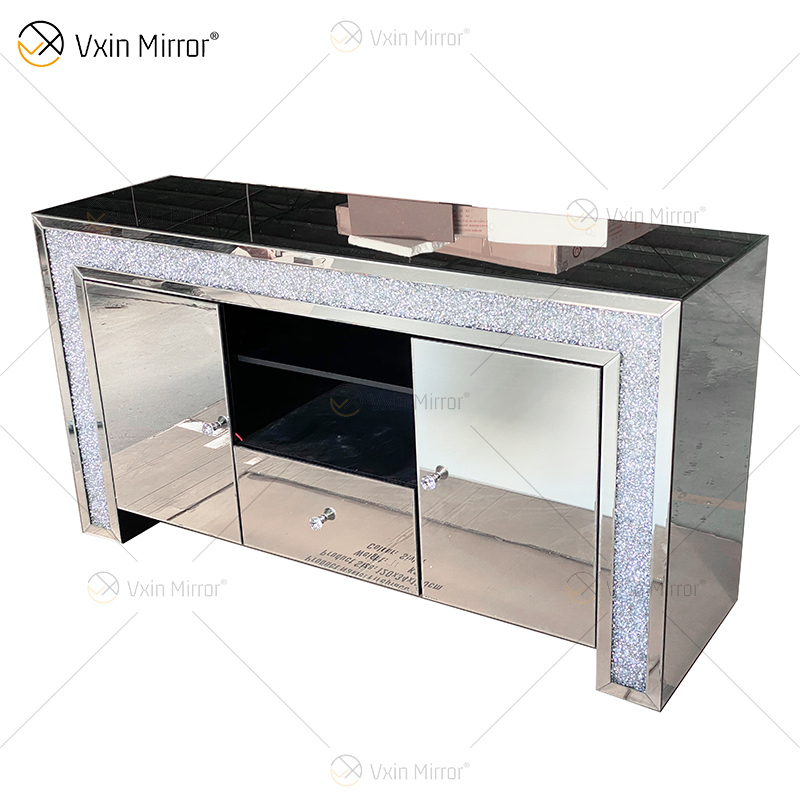 Elegante decoración para el hogar ZH-063 Mueble de sala de estar con espejo de plata con cajones Muti