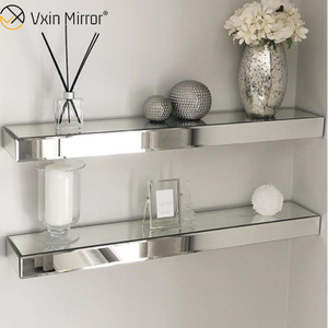 Fuente de fábrica Vxin, decoración de pared plateada, espejo de cristal plateado, estante de pared para pared