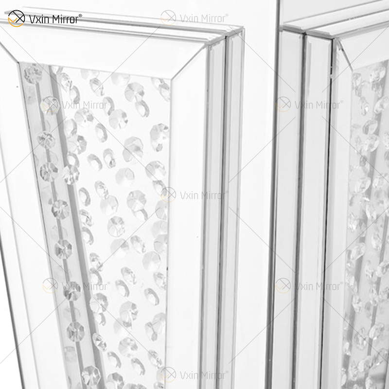 Sofás de mesita de noche con espejo moderno personalizado, mesas laterales de cristal para muebles de hogar