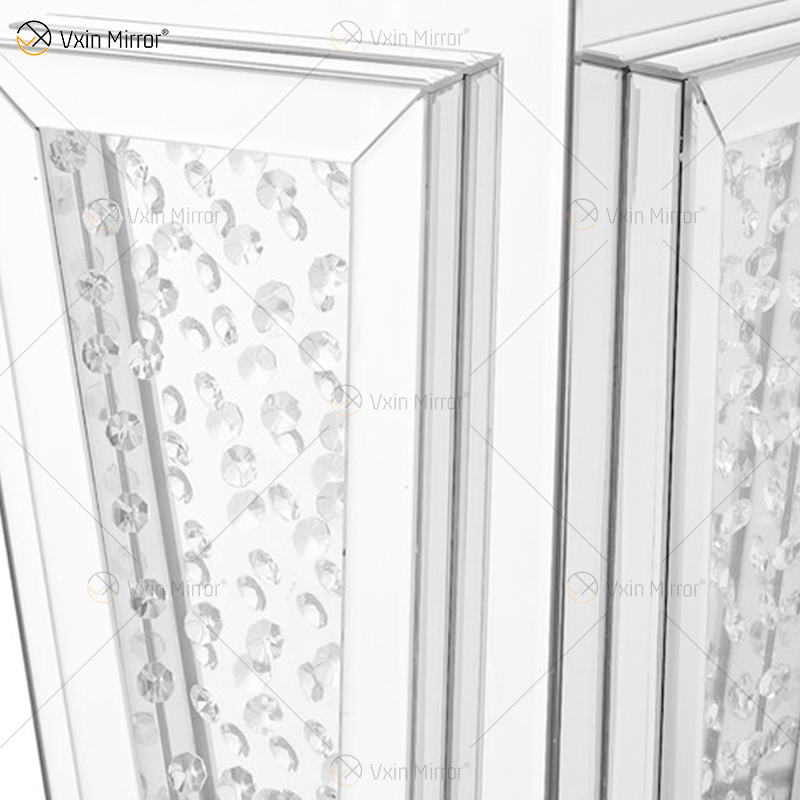 Sofás de mesita de noche con espejo moderno personalizado, mesas laterales de cristal para muebles de hogar