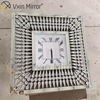 Paquete anti caída Vxin WXMC-008 Reloj de pared con espejo de cristal plateado moderno