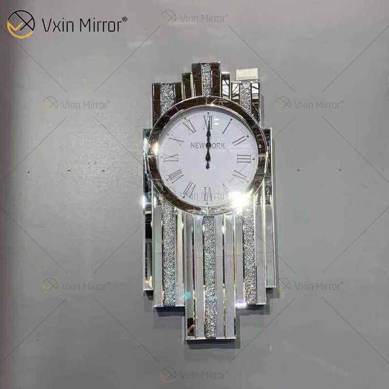 Reloj de mesa rectangular con espejo plateado cristalino WXMC de nuevo diseño de fábrica