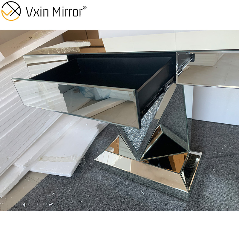 Mesa de consola WXF-511 barata con cajón, espejo de pasillo moderno, muebles de lujo para el hogar, mesa de consola plateada