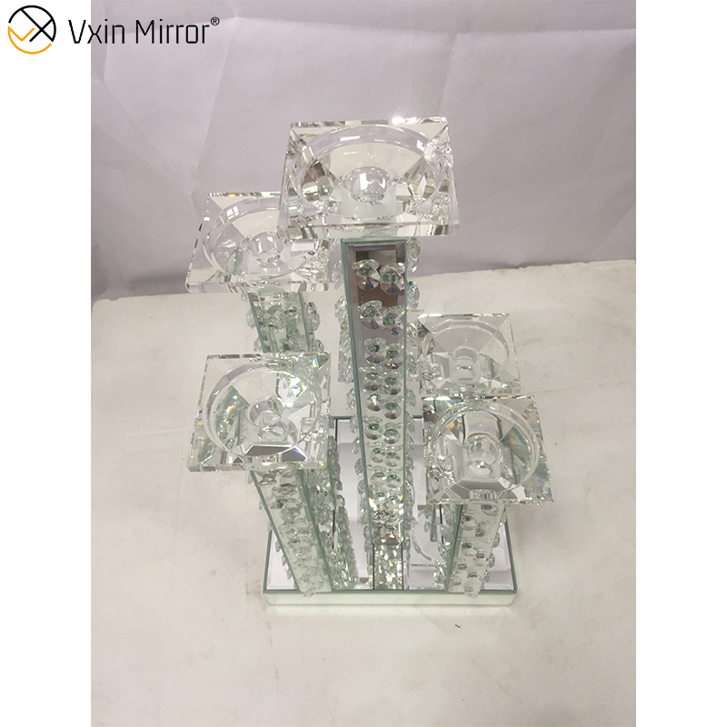 Fábrica profesional Vxin WXCH-22 Acrílico Diamantes Portavelas de vidrio 6 Copa de vela