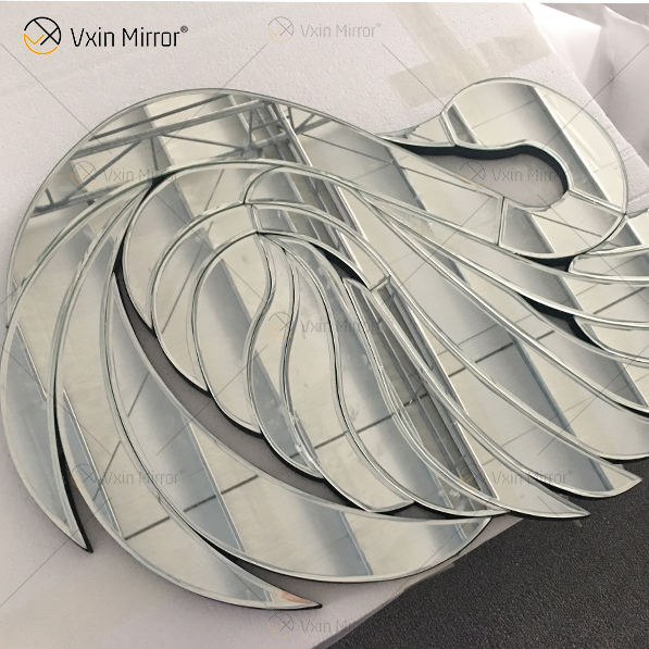 Cristal Noble espejado Cisne personalizado Vestíbulo moderno Decoración de la pared del hogar Gran oferta Espejo Arte de la pared Decoración del hogar para el sofá SetWXM-2508